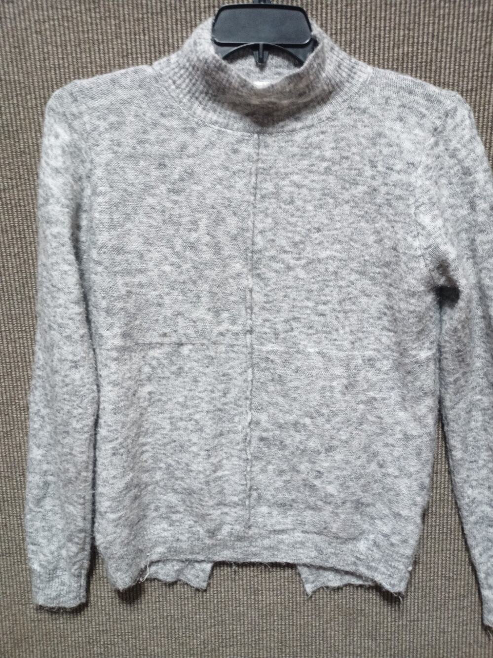 Emory Park Mock Neck Split Tail Sweater Large Gray Women